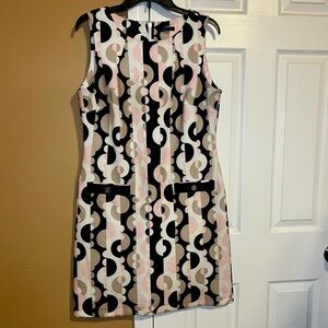 Tommy Hilfiger Black and Pink Geometric Mini Dress